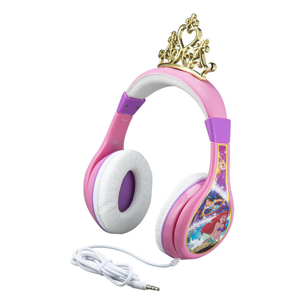 eKids Disney Princess Ενσύρματα Ακουστικά με ασφαλή μέγιστη ένταση ήχου για παιδιά και εφήβους (DP-140) (Ροζ/Μωβ/Λευκό) - Image 1