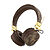 Guess "4G Logo" Over Ear Bluetooth Headphones Ακουστικά Over Ear από δερματίνη με μεταλλικό Logo (Brown – GUBH704GEMW)