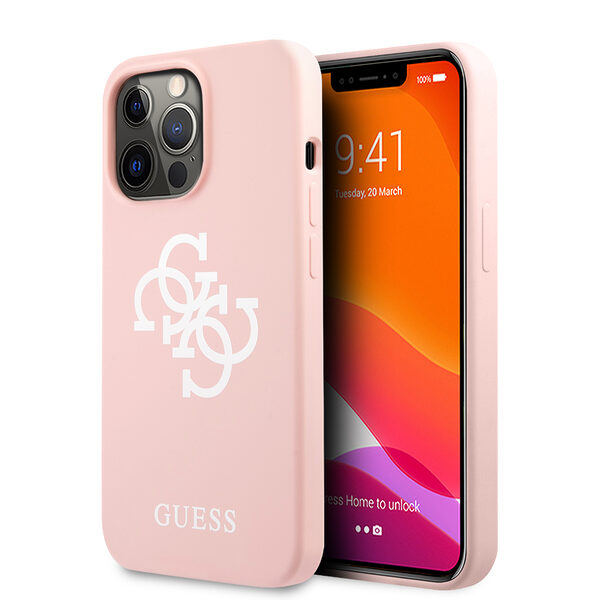 Guess "4G Logo Collection" Θήκη προστασίας από σιλικόνη – iPhone 13 Pro (Ροζ) - Image 1