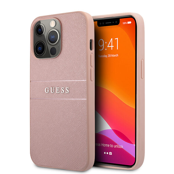 Guess Saffiano Hard Case Θήκη προστασίας από δερματίνη – iPhone 13 Pro (Ροζ) - Image 1