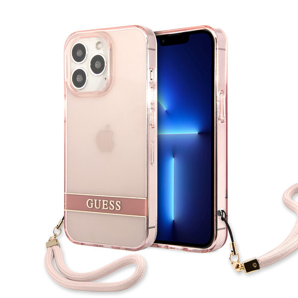 Guess Translucent Hard Case Θήκη προστασίας με διάφανο σχεδιασμό και κορδονάκι χειρός – iPhone 13 Pro Max - Image 1