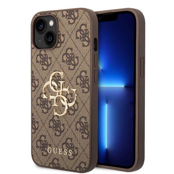 Guess "4G Logo Collection" Hard Case PU Leather Θήκη προστασίας από δερματίνη – iPhone 14 Plus (Καφέ) - Image 1