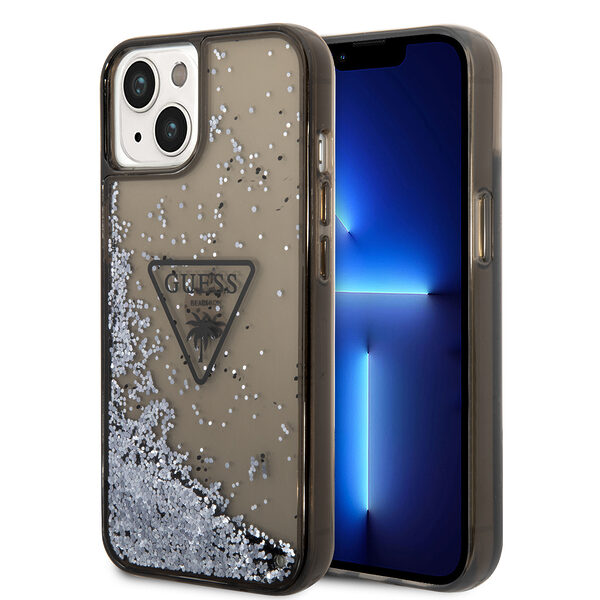 Guess “Metallic Triangle Glitter Logo Collection” Θήκη προστασίας από σιλικόνη – iPhone 14 Plus (Black – GUHCP14MLFCTPK) - Image 1