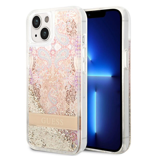 Guess Liquid Glitter Paisley Gold Collection Θήκη προστασίας από σιλικόνη – iPhone 14 Plus (Gold) - Image 1