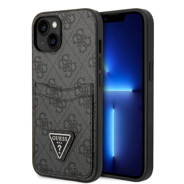 Guess “Triangle Logo Collection” Θήκη προστασίας με υποδοχή για πιστωτικές κάρτες – iPhone 14 Plus (Μαύρο) - Image 1