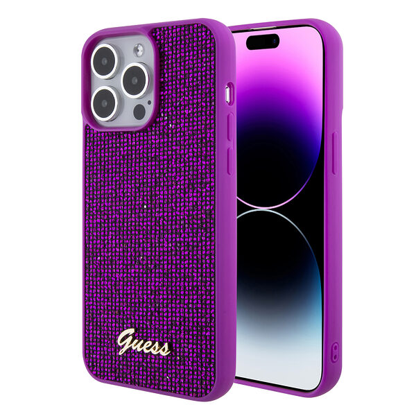 Guess “Disco Script Metal Logo Collection” Θήκη προστασίας για iPhone 14 Pro Max (Φουξια – GUHCP14XPMSDGSF) - Image 1