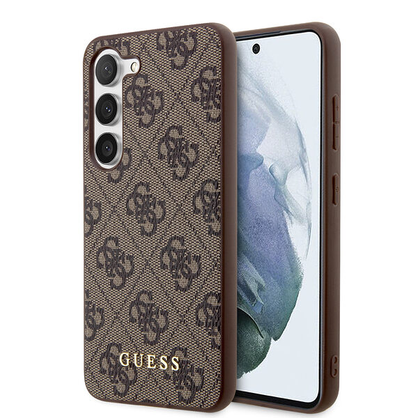 Guess “4G  Metal Gold Logo Collection” Θηκη Προστασιας "Saffiano" – Samsung Galaxy S23 S911 (Καφέ) - Image 1