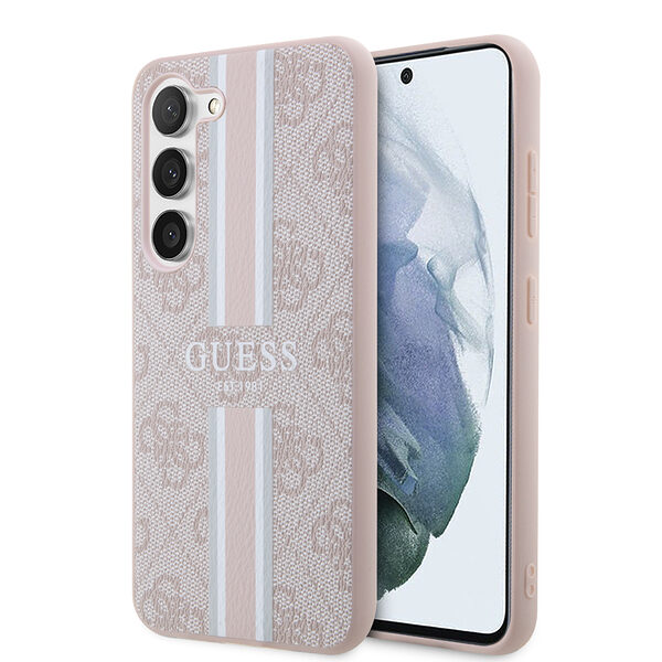 Guess "4G Logo Collection" Samsung Galaxy S23- S911 Printed Stripe - Θηκη Προστασίας απο δερματίνη (Ροζ) - Image 1