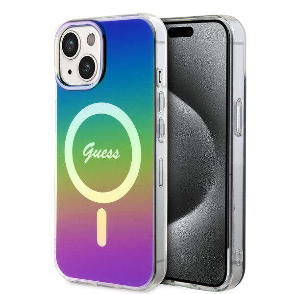 Guess Iridescent Magsafe Case Πολύχρωμη θήκη προστασίας από σκληρό πλαστικό – iPhone 15 (Rainbow Black – GUHMP15SHITSK) - Image 1