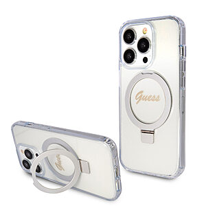 Guess MagSafe Ring Stand Glitter Hard Case Θήκη προστασίας από σιλικόνη – iPhone 15 Pro Max (Διάφανη – GUHMP15XHRSGSD)
