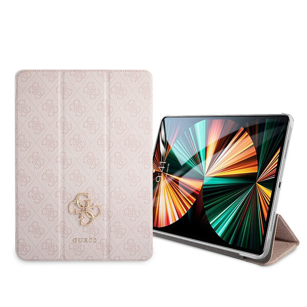 Guess 4G Logo Saffiano Collection Book Cover Θήκη κατάλληλη για Apple iPad Pro 2021 12,9" (Pink - GUIC12G4GFPI) - Image 1