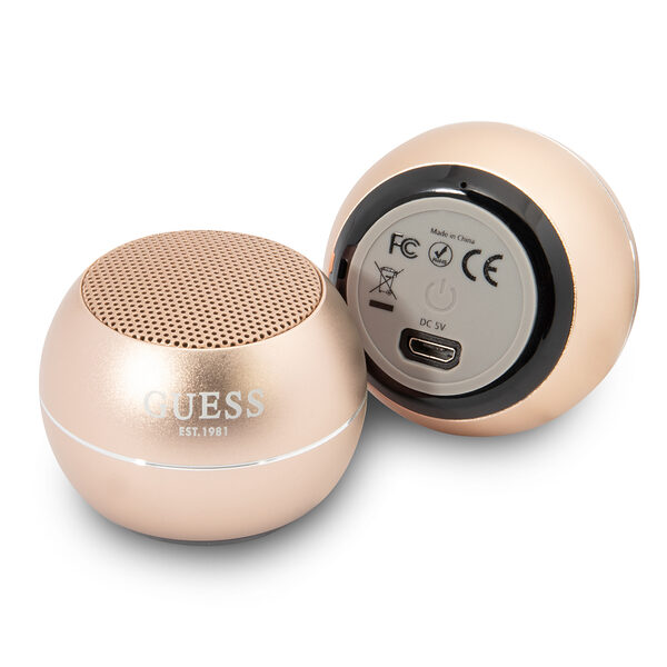 Guess Mini Φορητό Αλουμινένιο Ηχείο Bluetooth 3W με 4 ώρες αυτονομία (χρυσό) - Image 1