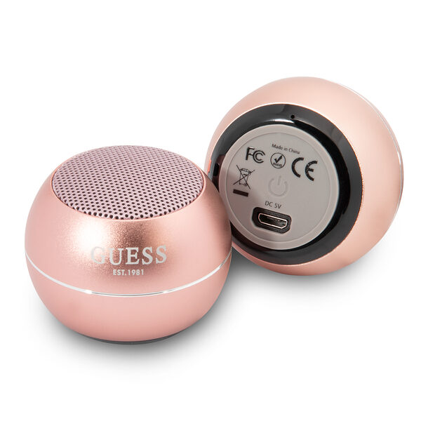 Guess Mini Φορητό Αλουμινένιο Ηχείο Bluetooth 3W με 4 ώρες αυτονομία (ροζ) - Image 1