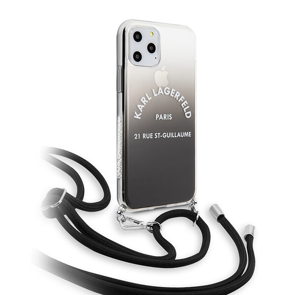 Karl Lagerfeld "St.Guillaume Logo Collection" Gradient Cover Θήκη προστασίας με λουράκι – iPhone 11 Pro (KLHCN58WOGRBK) - Image 1
