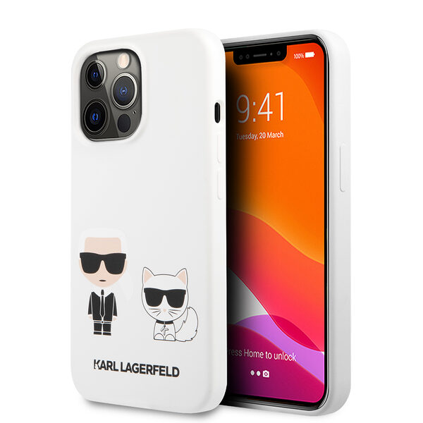 Karl Lagerfeld Silicone Case Karl+Choupette Θήκη προστασίας από σιλικόνη – iPhone 13 Pro (White) - Image 1