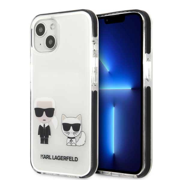 Karl Lagerfeld “ Karl + Choupette” Hard Case Θήκη προστασίας από σιλικόνη – iPhone 13 Mini (Λευκό – KLHCP13STPEKCW) - Image 1