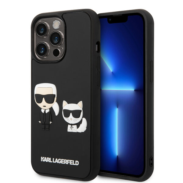 Karl Lagerfeld 3D Rubber Case Karl & Choupette Θήκη προστασίας από σιλικόνη – iPhone 14 Pro (Μαύρο - KLHCP14L3DRKCK) - Image 1