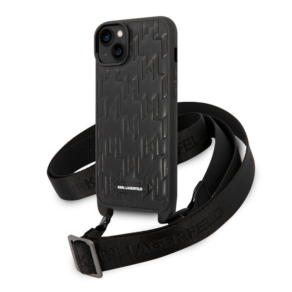 Karl Lagerfeld Monogram Plaque Logo PU Leather Case Θήκη προστασίας από δερματίνη – iPhone 14 Plus (Μαύρο – KLHCP14MSTMMK) - Image 1
