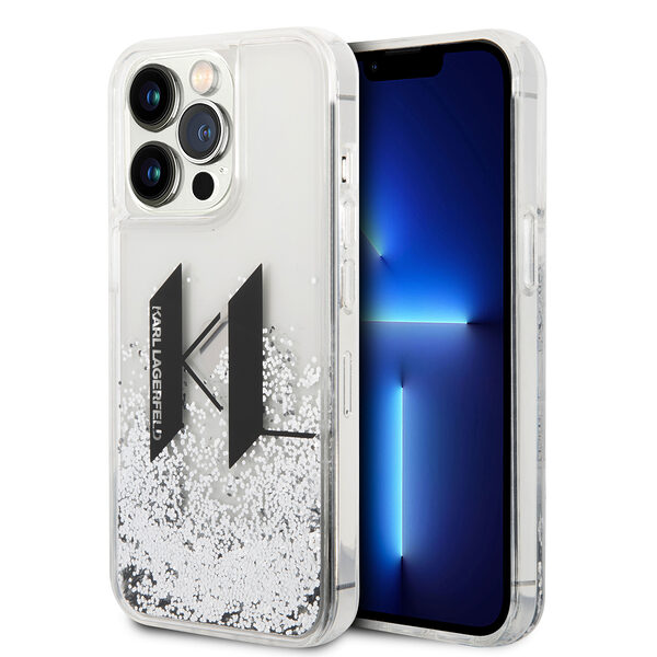 Karl Lagerfeld Glitter Big KL Logo Liquid Glitter Case Θήκη προστασίας από σιλικόνη – iPhone 14 Pro Max (Μαύρο – KLHCP14XLBKLCS) - Image 1
