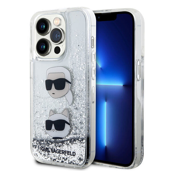 Karl Lagerfeld Karl + Choupette Liquid Glitter Case Θήκη προστασίας από σιλικόνη – iPhone 14 Pro Max (Black – KLHCP14XLDHKCNS) - Image 1