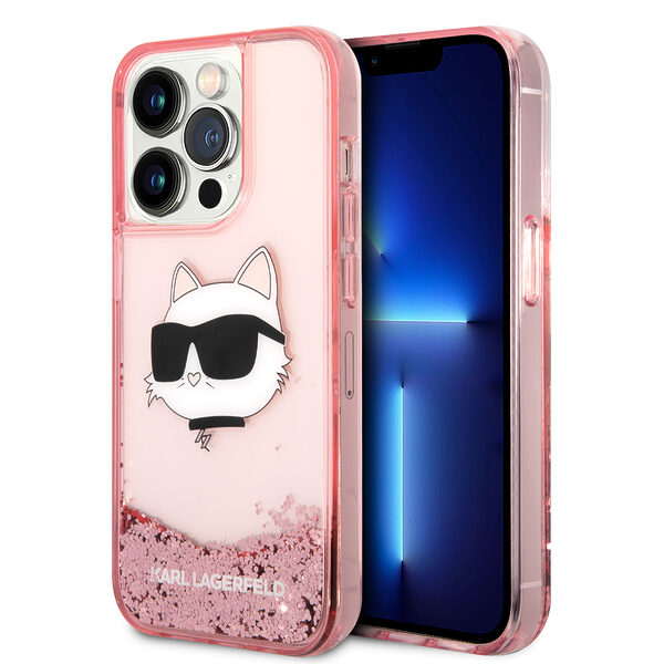 Karl Lagerfeld Choupette's Head NFT Liquid Glitter Case Θήκη προστασίας από σιλικόνη – iPhone 14 Pro Max (Ροζ – KLHCP14XLNCHCP) - Image 1