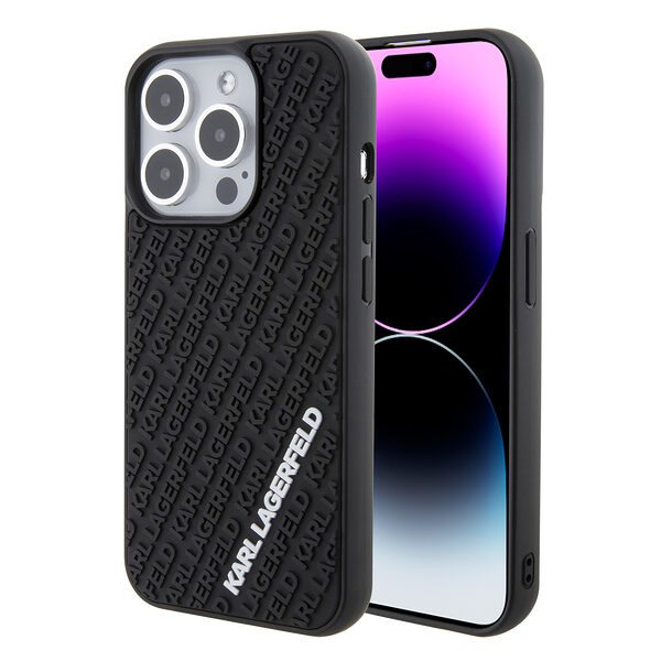 Karl Lagerfeld “Karl 3D Logo Cover” Hard Case Θήκη προστασίας από σιλικόνη – iPhone 15 Pro (Black – KLHCP15L3DMKRLK) - Image 1