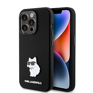 Karl Lagerfeld Choupette Metal Pin Hard Case Θήκη προστασίας από σιλικόνη  – iPhone 15 Pro (Black – KLHCP15LSMHCNPK)