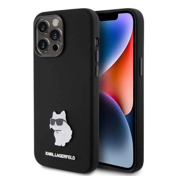 Karl Lagerfeld Choupette Metal Pin Hard Case Θήκη προστασίας από σιλικόνη  – iPhone 15 Pro Max (Black – KLHCP15XSMHCNPK) - Image 1