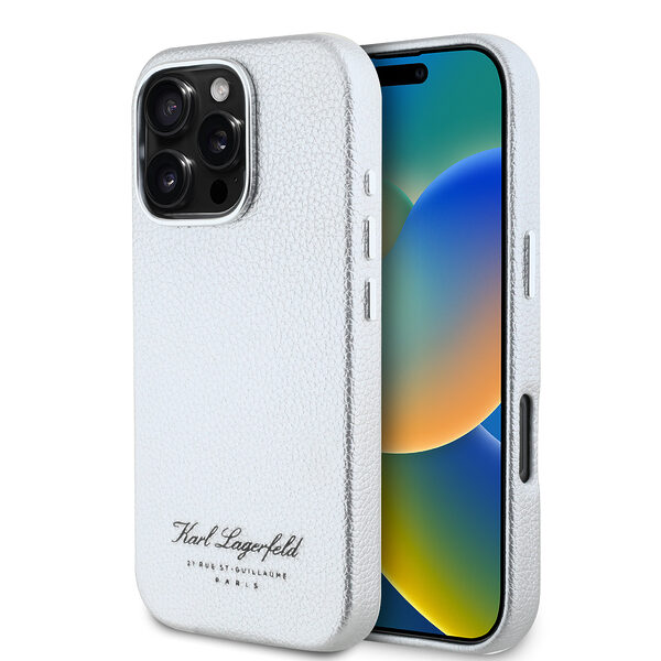 Karl Lagerfeld “Rue St.Guillaume Logo Collection” Θήκη προστασίας από σιλικόνη – iPhone 16 Pro (Γκρι – KLHCP16LPGWCMKHK) - Image 1