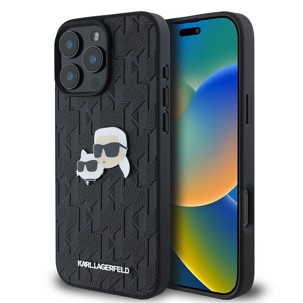 Karl Lagerfeld Monogram Ikonik Patch Saffiano Case Θήκη προστασίας από δερματίνη – iPhone 16 Pro Max (Μαύρο – KLHCP16XPGKLKCPK) - Image 1