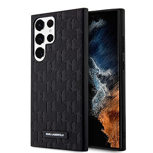Karl Lagerfeld Monogram Ikonik Pin Saffiano Case Θήκη προστασίας από δερματίνη – Galaxy S23 Ultra (Black – KLHCS23LSAKLHPK)