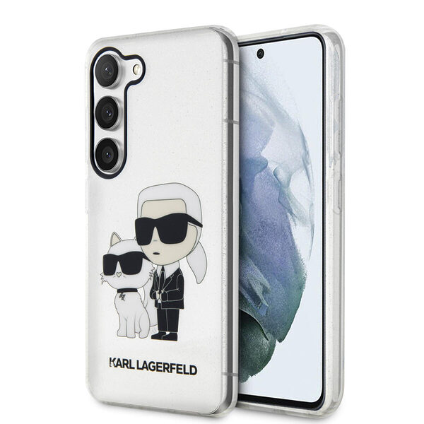 Karl Lagerfeld Transpared Case Karl+Choupette- Θήκη προστασίας απο σιλικόνη -Samsung Galaxy S23 S911 (Clear/Glitter) - Image 1