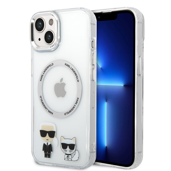 Karl Lagerfeld Magsafe Ringstand Case IML Ring Karl+Choupette Θήκη προστασίας από σκληρό πλαστικό για iPhone 14 Plus (Clear – KLHMP14MHKCT) - Image 1