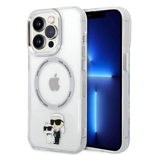 Karl Lagerfeld Magsafe Ringstand Case IML NFT Karl+Choupette Θήκη προστασίας από σκληρό πλαστικό για iPhone 14 Pro Max (Clear – KLHMP14XHNKCIT) - Image 1