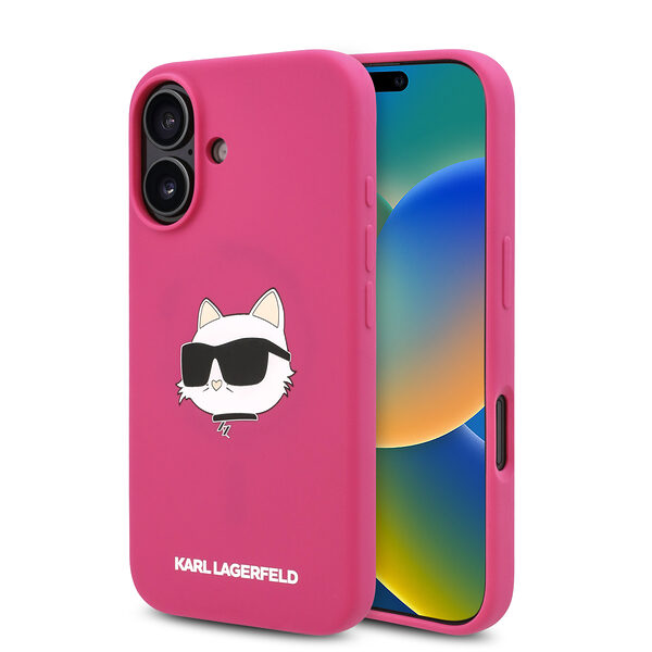 Karl Lagerfeld Magsafe Silicone Case "Choupette's Head" Θήκη προστασίας από σιλικόνη – iPhone 16 (Fuchsia – KLHMP16SSCHPPLF) - Image 1