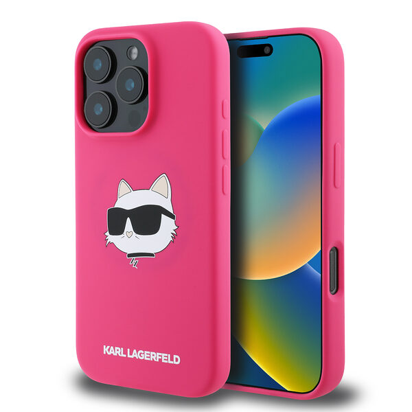 Karl Lagerfeld Magsafe Silicone Case "Choupette's Head" Θήκη προστασίας από σιλικόνη – iPhone 16 Pro Max (Fuchsia – KLHMP16XSCHPPLF) - Image 1