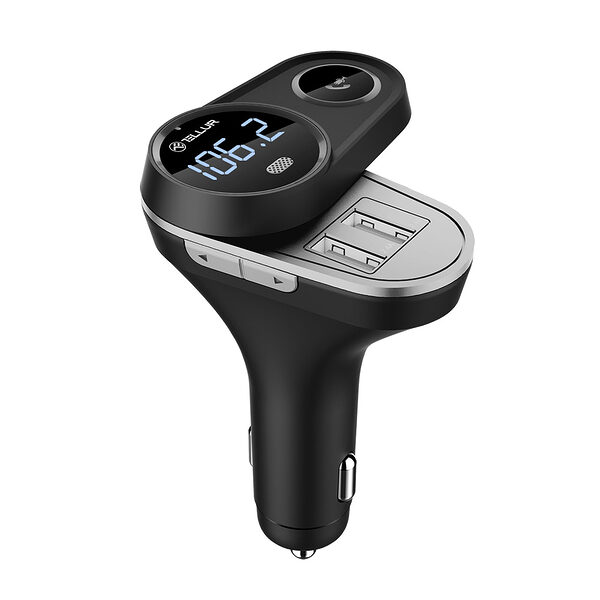 Tellur FMT‑B5 Bluetooth FM Transmitter Αυτοκινήτου με Διπλή USB & LED Ένδειξη Τάσης – Μαύρο - Image 1