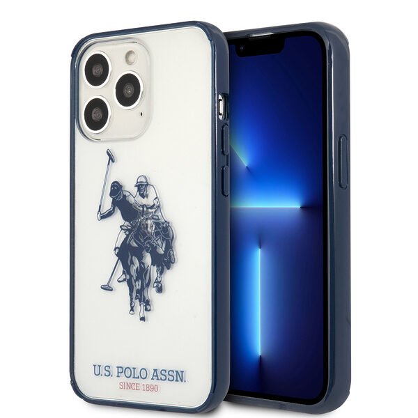 U.S. Polo Assn. “Horse Logo Collection” Ανθεκτική θήκη προστασίας από πολυκαρβονικό – iPhone 13 Pro (Navy/Clear – USHCP13LHHRSB) - Image 1