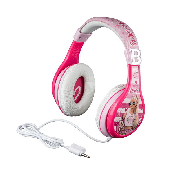 eKids Barbie Ενσύρματα Ακουστικά με ασφαλή μέγιστη ένταση ήχου για παιδιά και εφήβους (BE-140) (Λευκό/Ροζ) - Image 1