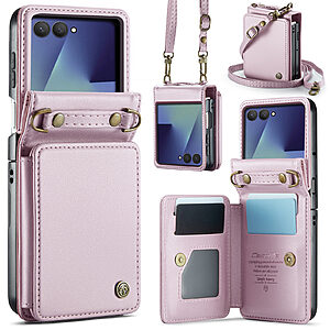 Θήκη Samsung Galaxy Z Flip7 5G CASEME C22 Series Πορτοφόλι με λουράκι