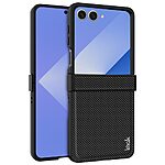 Θήκη Samsung Galaxy Z Flip7 5G IMAK Ruiyi Series με υφή Carbon Fiber από συνθετικό δέρμα και σκληρό πλαστικό μαύρο