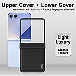 Θήκη Samsung Galaxy Z Flip7 5G IMAK Ruiyi Series με υφή Carbon Fiber από συνθετικό δέρμα και σκληρό πλαστικό μαύρο - Image 2