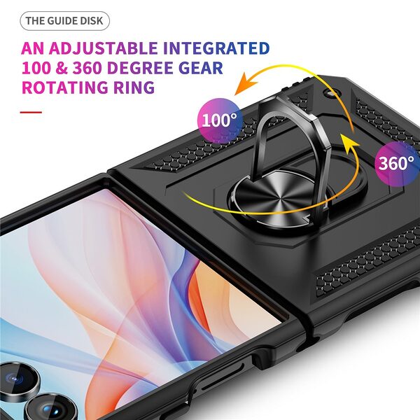 Θήκη Samsung Galaxy Z Flip7 5G Mad Mask Πλάτη Thin Armor με Μαγνητικό δαχτυλίδι και Βάση στήριξης TPU μαύρο - Image 4