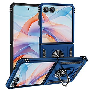 Θήκη Samsung Galaxy Z Flip7 5G Mad Mask Πλάτη Thin Armor με Μαγνητικό δαχτυλίδι και Βάση στήριξης TPU μπλε