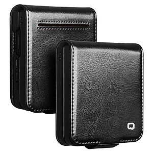 Θήκη Samsung Galaxy Z Flip7 5G QIALINO book v3 με μαγνητικό κούμπωμα από Premium αυθεντικό δέρμα Genuine Cowhide μαύρο