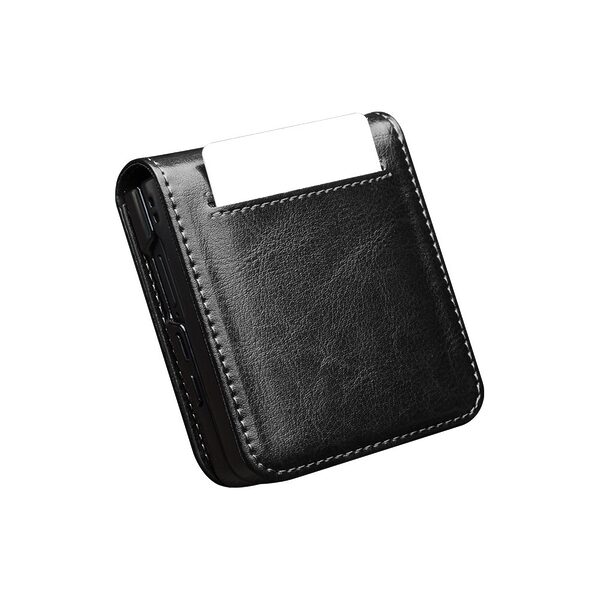 Θήκη Samsung Galaxy Z Flip7 5G QIALINO book v3 με μαγνητικό κούμπωμα από Premium αυθεντικό δέρμα Genuine Cowhide μαύρο - Image 5