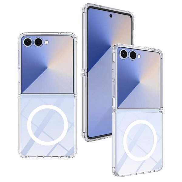 Θήκη Samsung Galaxy Z Flip7 5G OEM Clear Style V4 Shockproof συμβατό με MagSafe φορτιστή Transparent Πλάτη TPU - Image 2