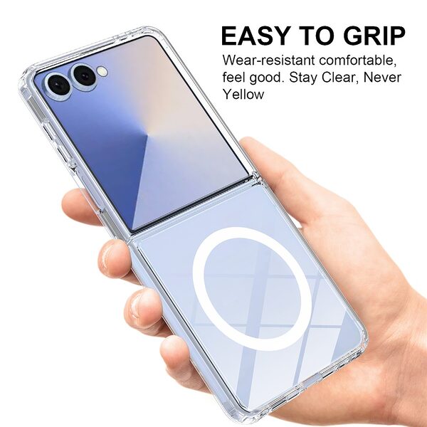 Θήκη Samsung Galaxy Z Flip7 5G OEM Clear Style V4 Shockproof συμβατό με MagSafe φορτιστή Transparent Πλάτη TPU - Image 5