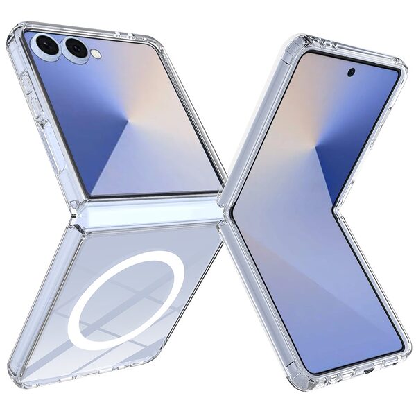 Θήκη Samsung Galaxy Z Flip7 5G OEM Clear Style V4 Shockproof συμβατό με MagSafe φορτιστή Transparent Πλάτη TPU