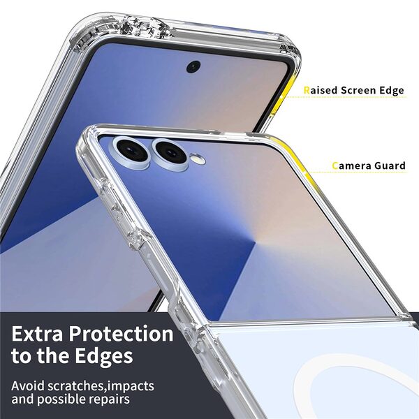 Θήκη Samsung Galaxy Z Flip7 5G OEM Clear Style Shockproof V3 συμβατό με MagSafe φορτιστή Transparent Πλάτη TPU - Image 3